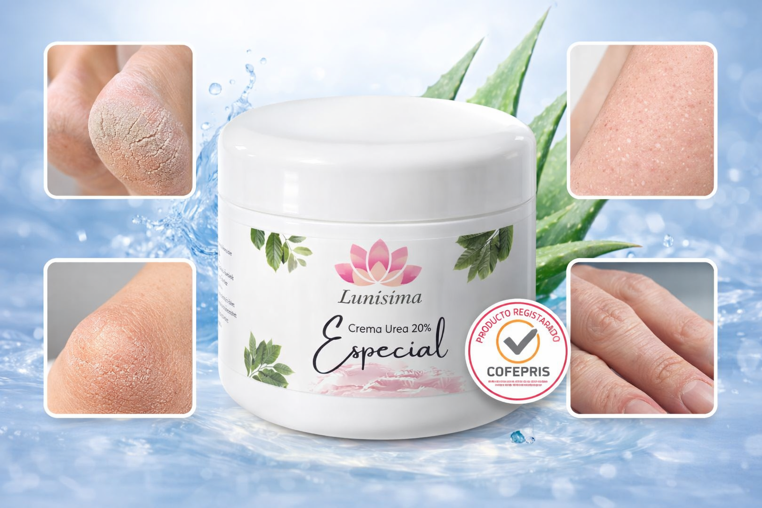 Crema Corporal Urea 20% Especial con Colágeno Marino y Vitamina C Hidratación Intensiva para Piel Suave y Flexible