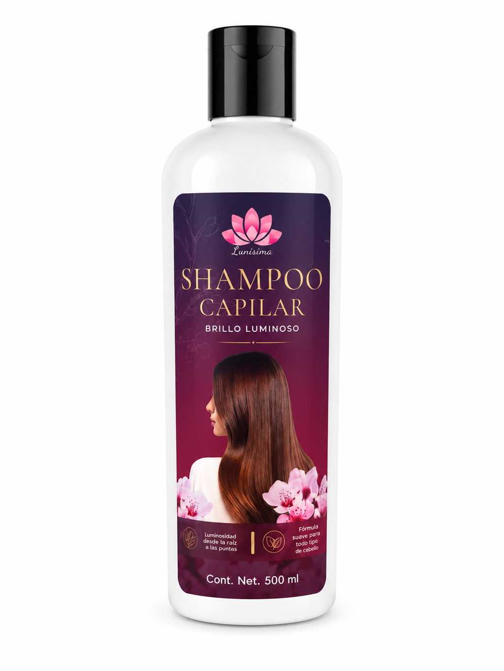 Shampoo brillo luminoso Lunisima libre de parabenos