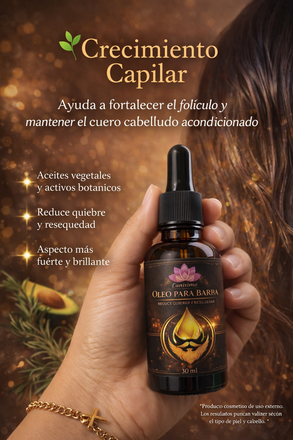 Óleo crecimiento capilar