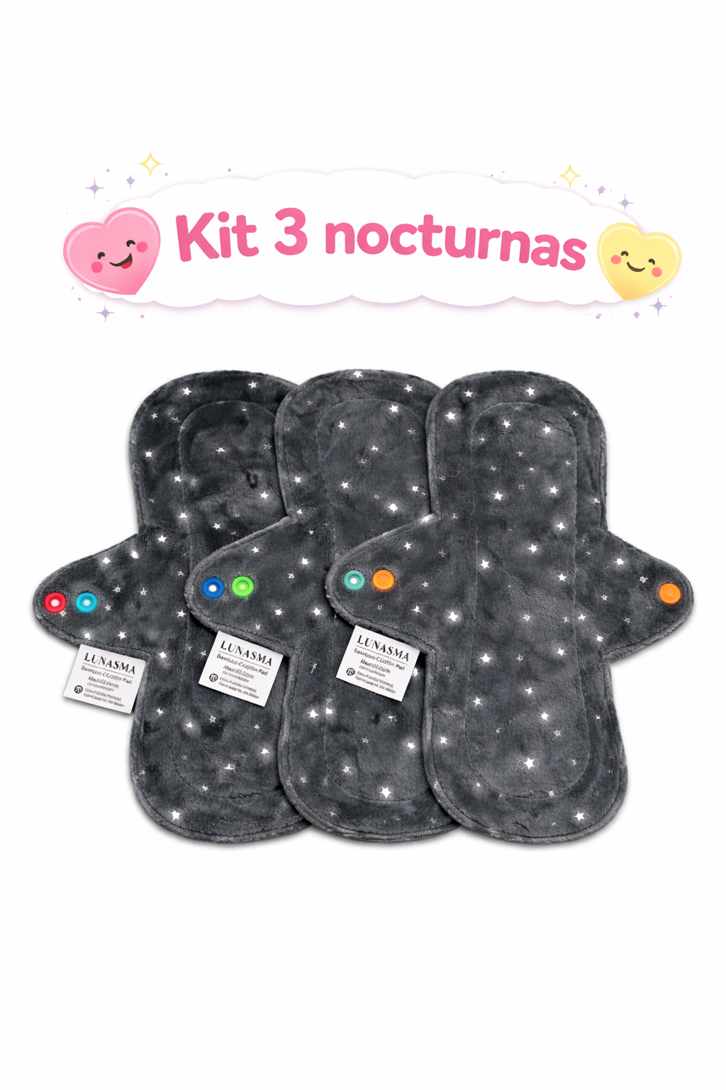 kit 3 toallas Lunisima nocturna 30 cm