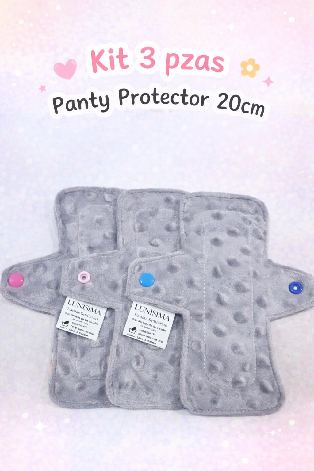 Kit 3 panty protector Lunisima 20 cm cuadrado