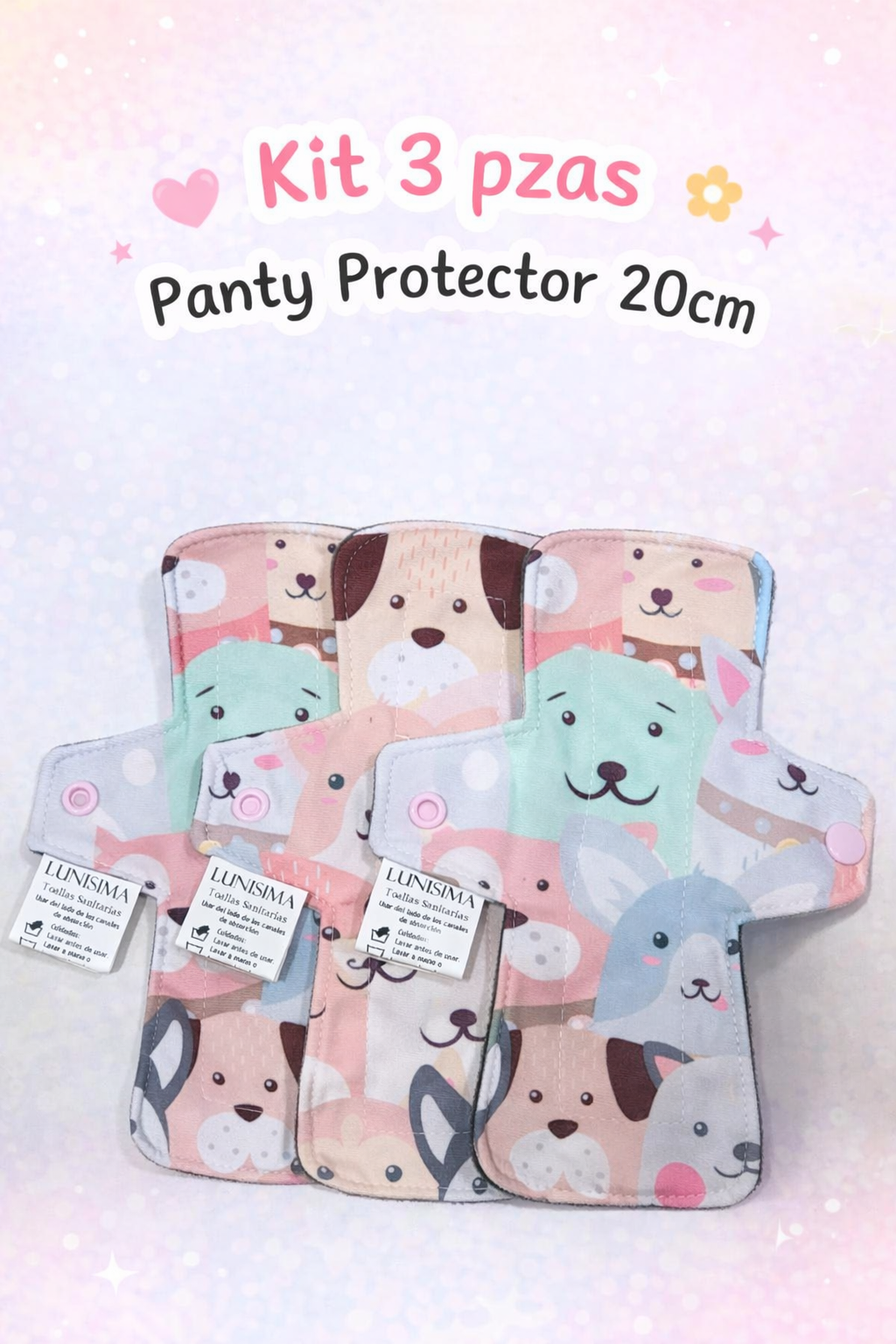 Kit 3 panty protector Lunisima 20 cm cuadrado