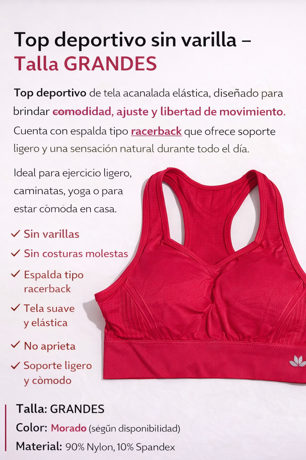 Top deportivo espalda racer
