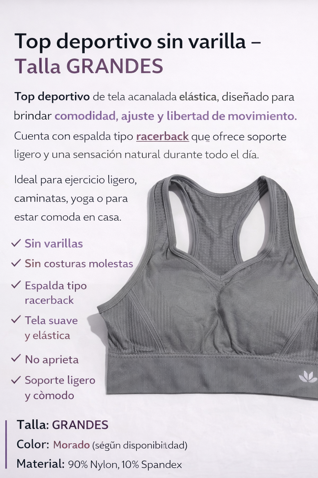 Top deportivo espalda racer